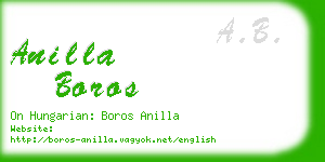 anilla boros business card